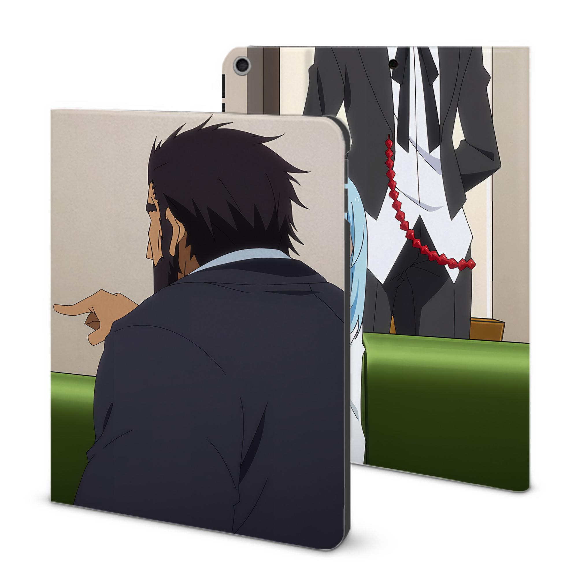 （画像用） 転スラ Regarding Reincarnated to Slime IPad ケース ブック型 PUレザー TPU 耐衝撃 軽量 薄型 ペン収納なし 全面保護 IPad 各モデル対応